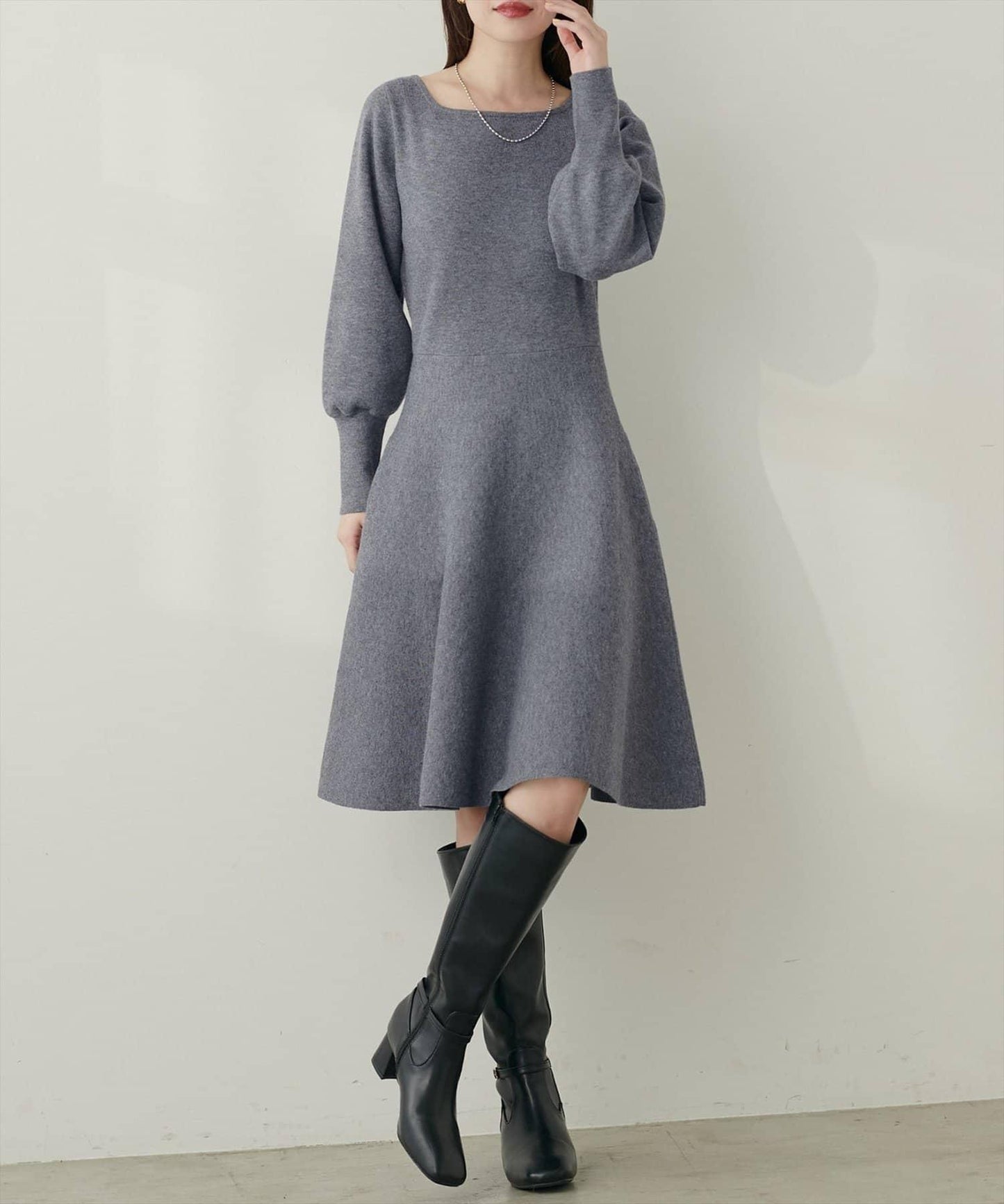 【natural couture】<ako>前後兩穿迷你連衣裙