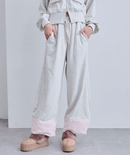 【OLIVE des OLIVE】帶毛絨裝飾衛褲