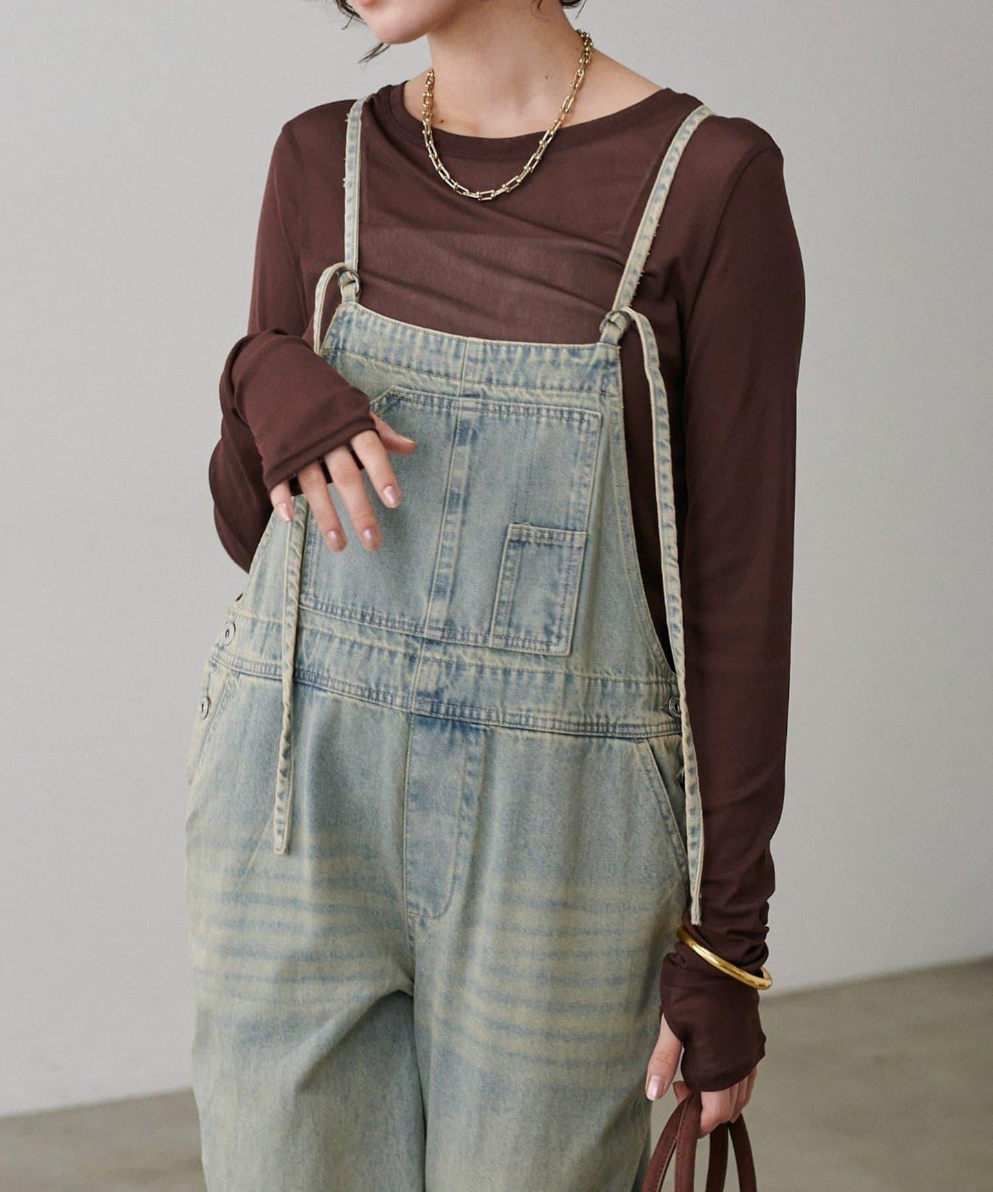 【LARUTA】網紗薄紗套頭衫