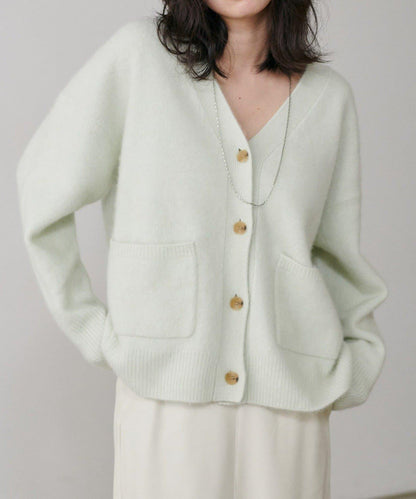 【LARUTA】狐狸毛羊毛蓬鬆開衫