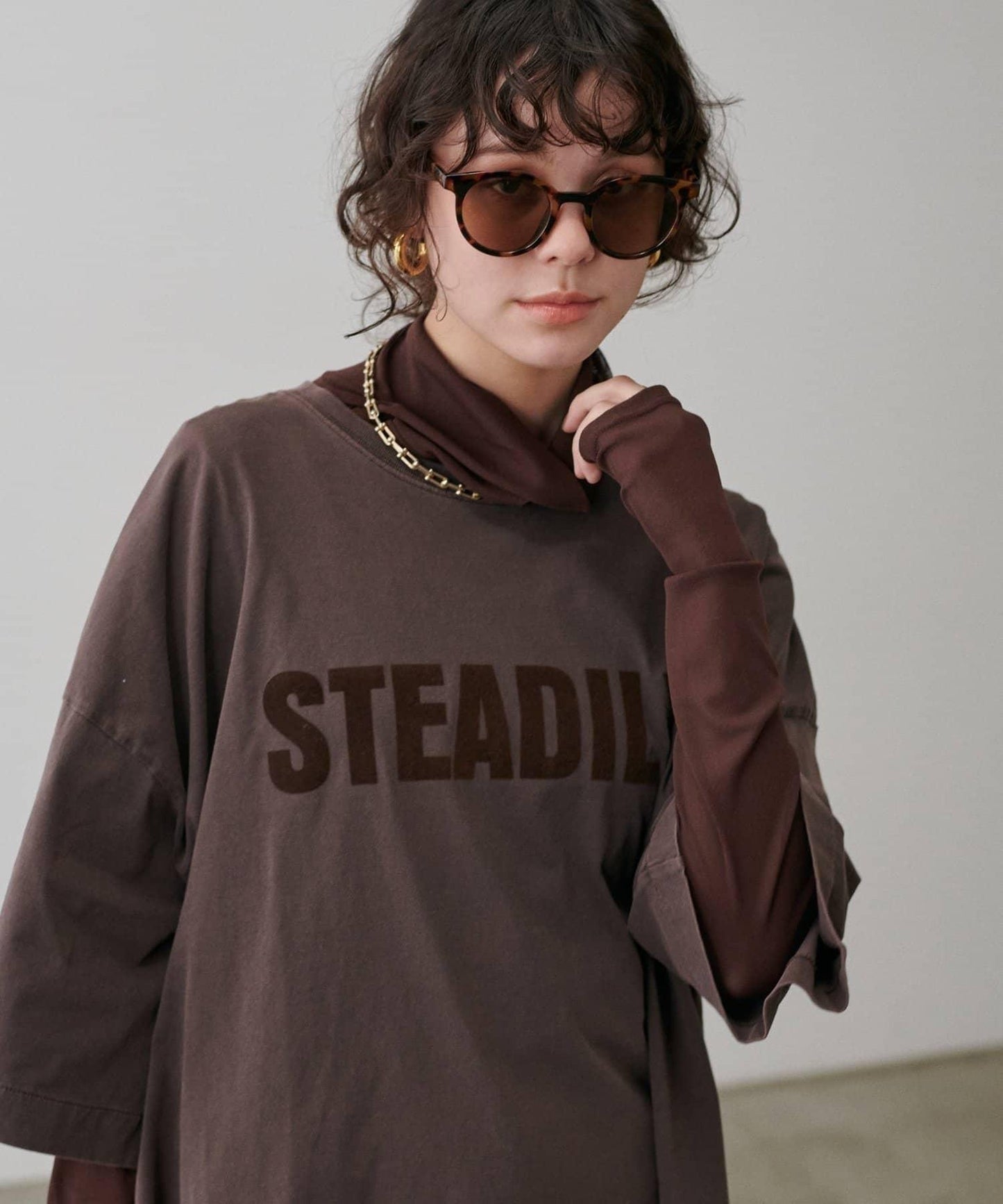 【LARUTA】網紗薄紗高領套頭衫