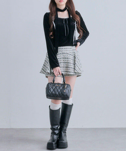 【OLIVE des OLIVE】帶領結天鵝絨上衣