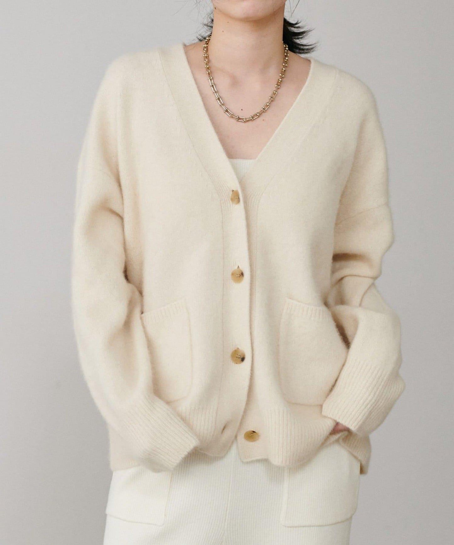 【LARUTA】狐狸毛羊毛蓬鬆開衫