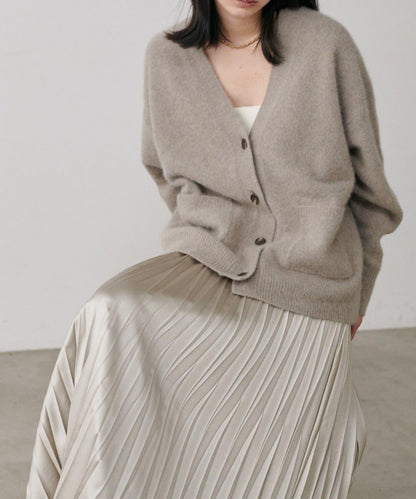 【LARUTA】狐狸毛羊毛蓬鬆開衫