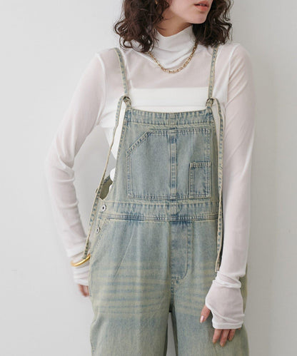 【LARUTA】網紗薄紗高領套頭衫