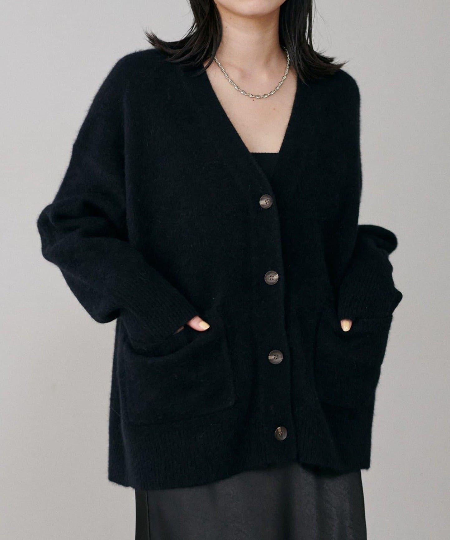 【LARUTA】狐狸毛羊毛蓬鬆開衫