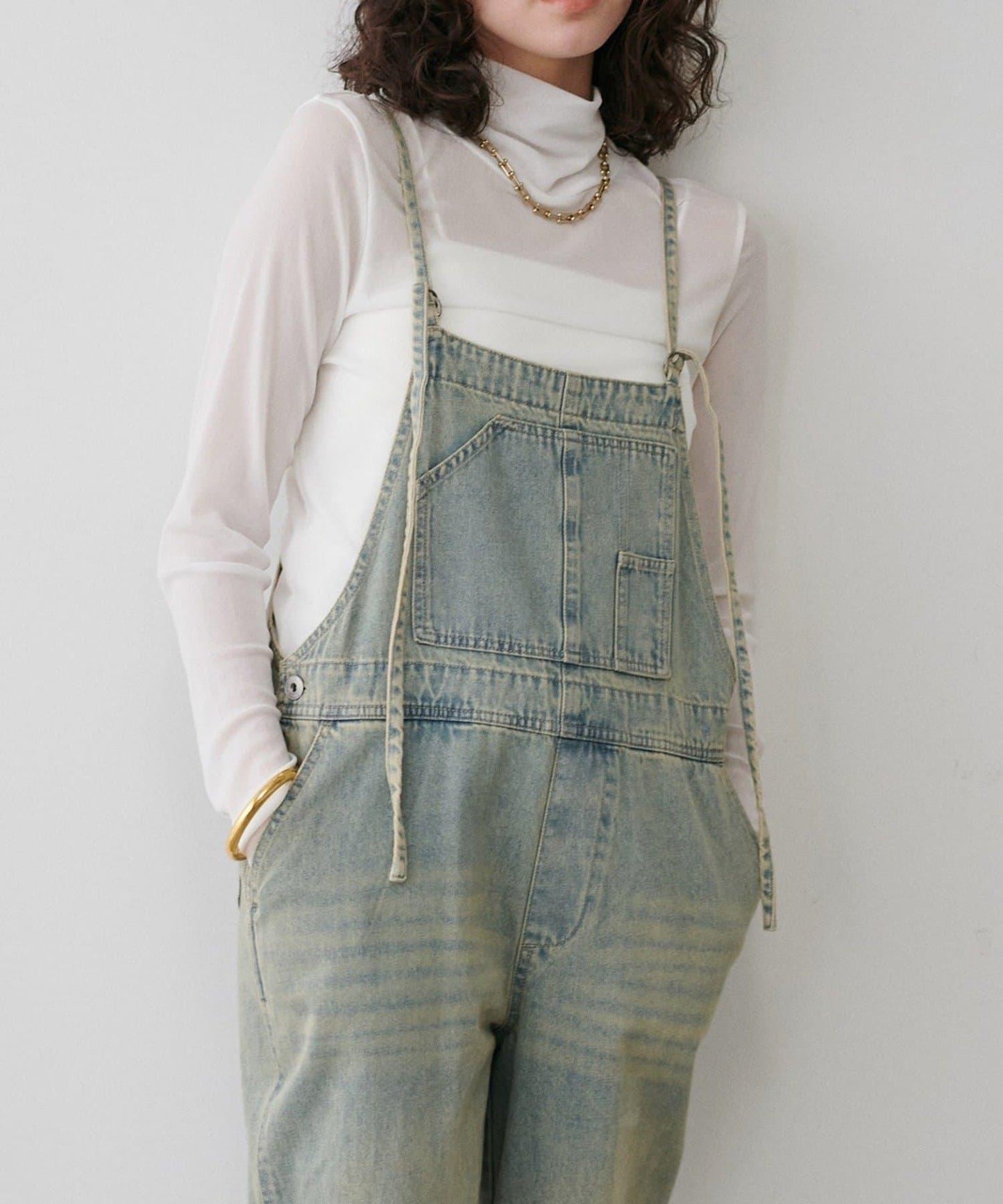 【LARUTA】網紗薄紗高領套頭衫