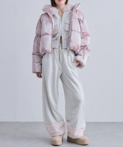 【OLIVE des OLIVE】帶毛絨裝飾衛褲