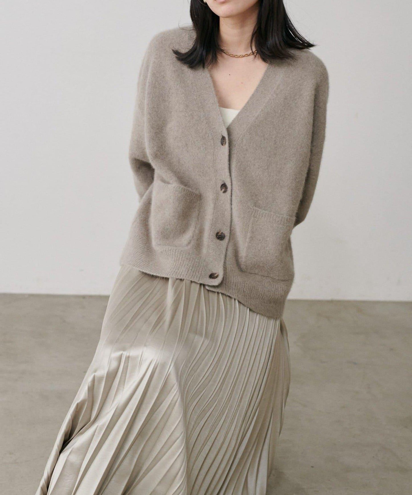 【LARUTA】狐狸毛羊毛蓬鬆開衫