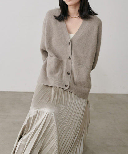 【LARUTA】狐狸毛羊毛蓬鬆開衫