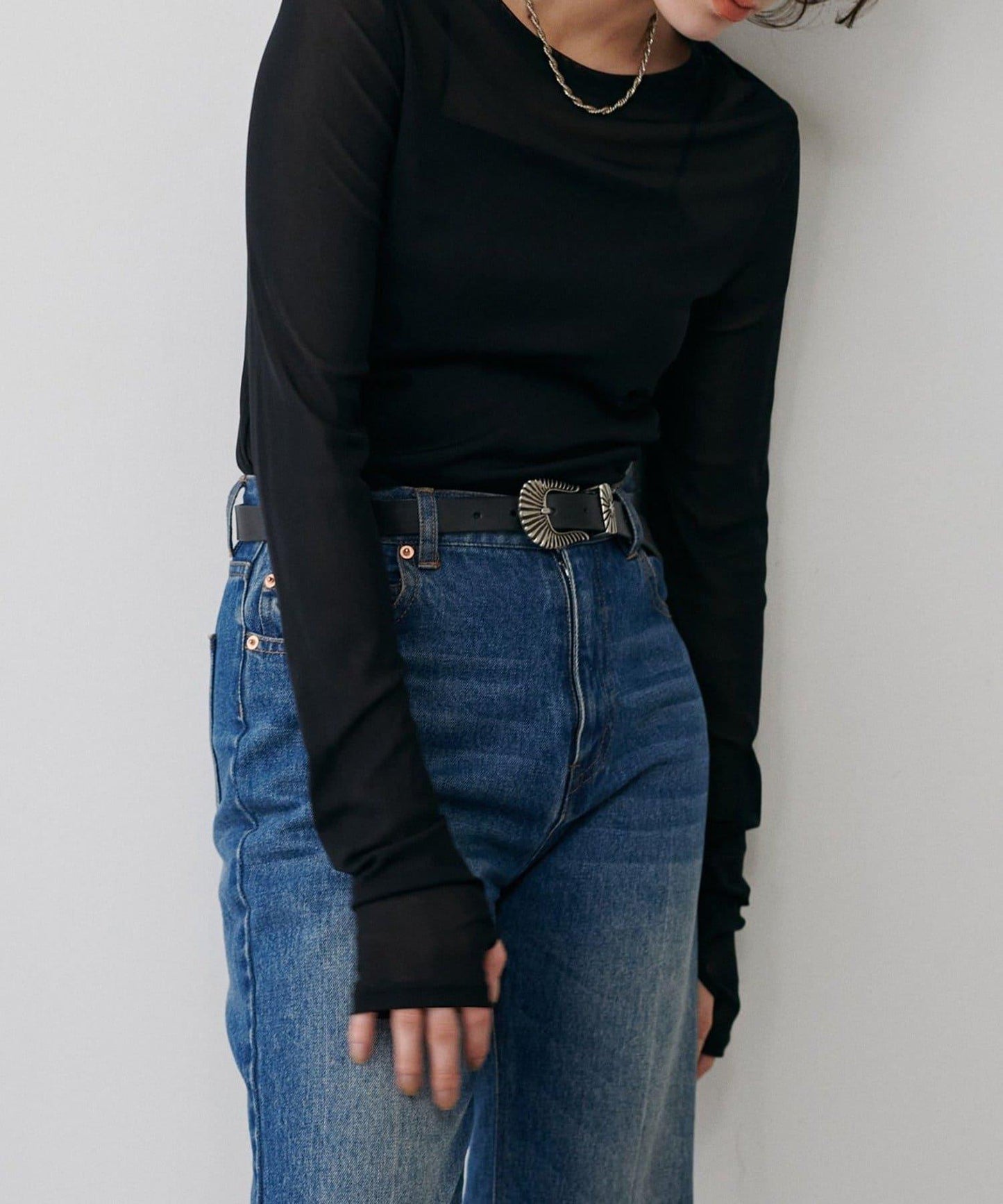 【LARUTA】網紗薄紗套頭衫