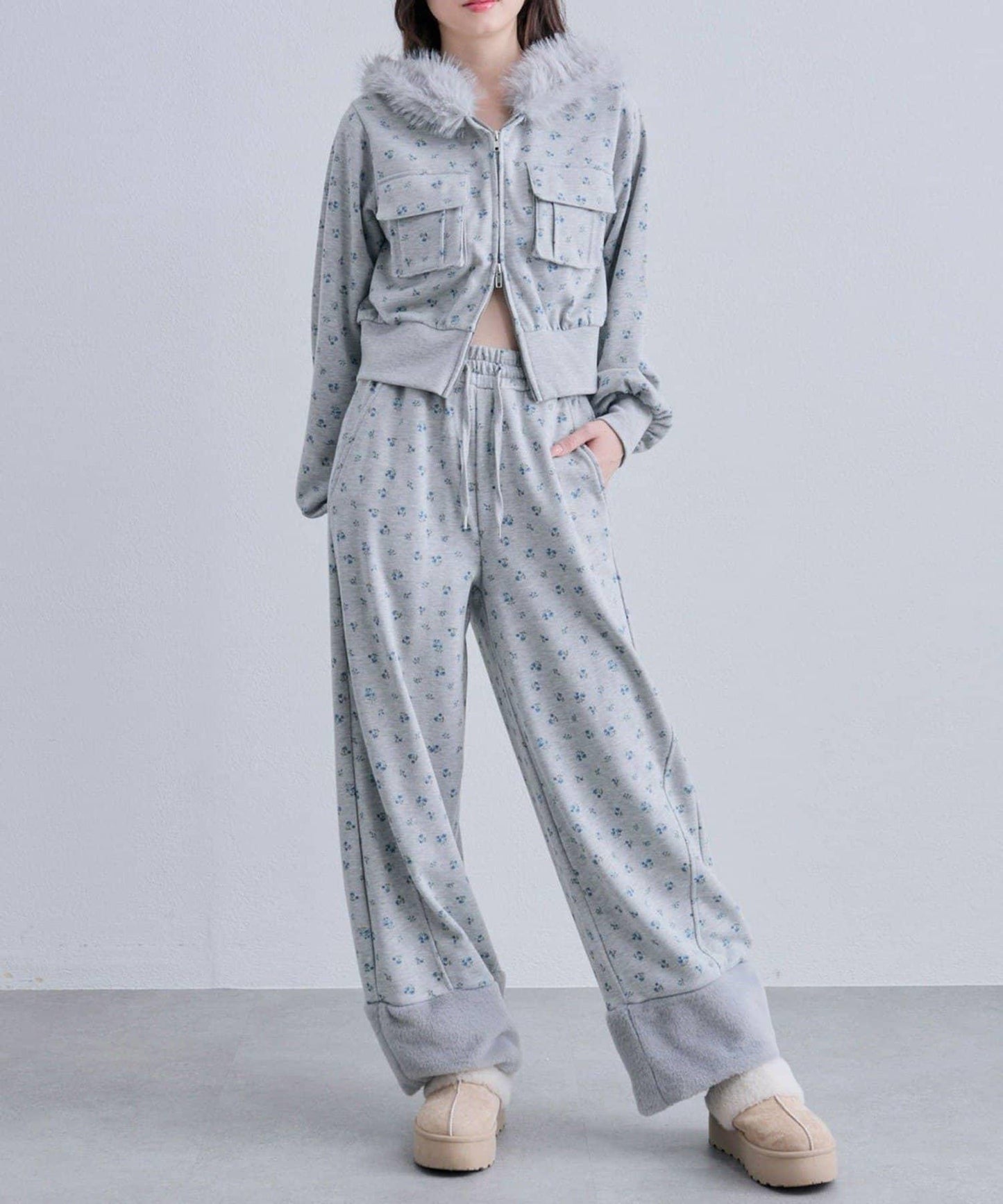 【OLIVE des OLIVE】帶毛絨裝飾衛褲