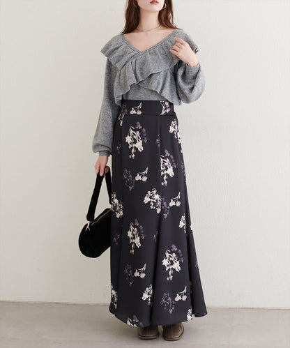 【natural couture】交叉荷葉邊針織衫