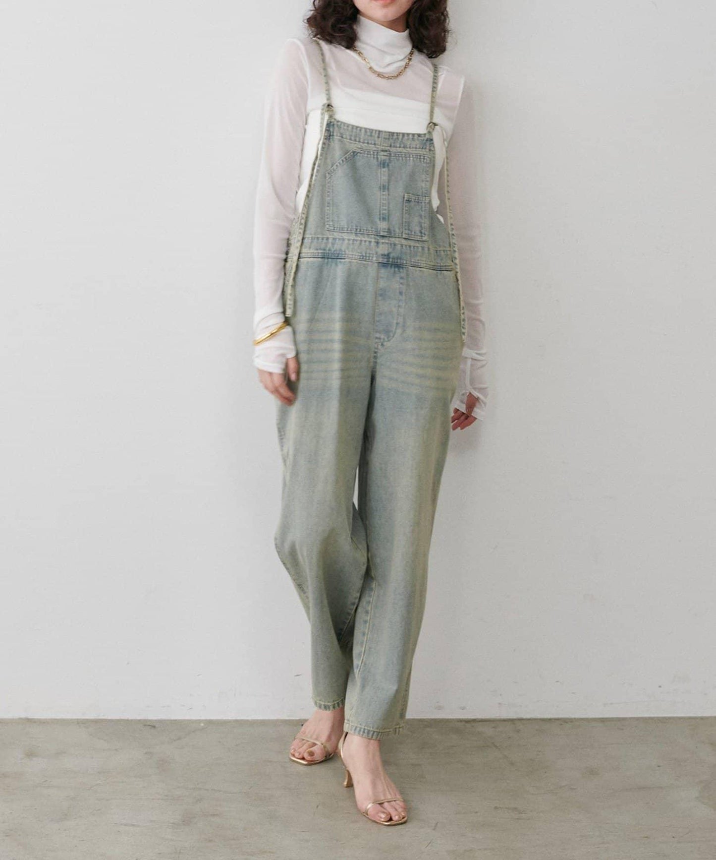 【LARUTA】網紗薄紗高領套頭衫