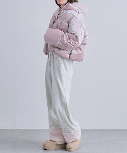 【OLIVE des OLIVE】帶毛絨裝飾衛褲