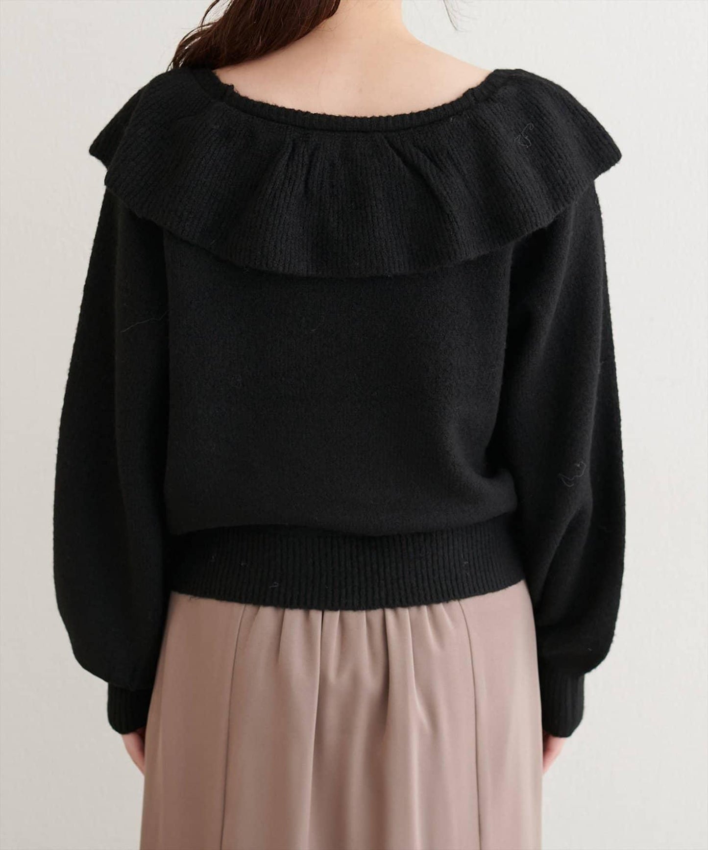 【natural couture】交叉荷葉邊針織衫