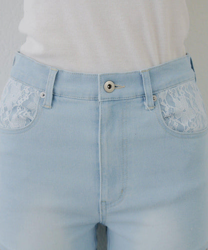 蝴蝶結側開叉喇叭褲