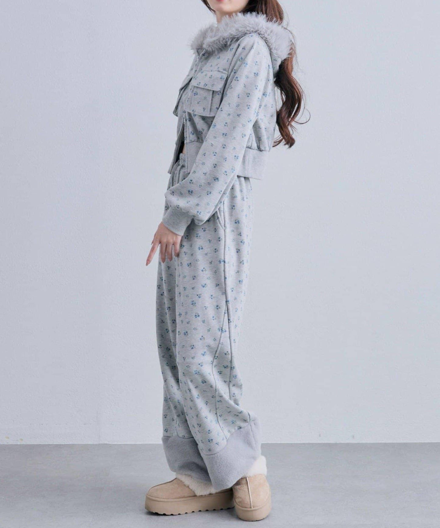 【OLIVE des OLIVE】帶毛絨裝飾衛褲