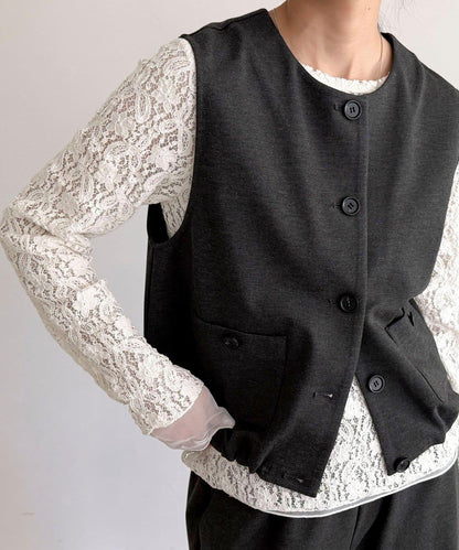 【套裝可搭配】無領馬甲