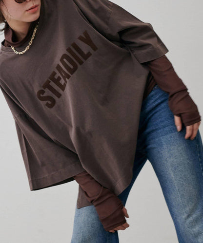 【LARUTA】網紗薄紗高領套頭衫