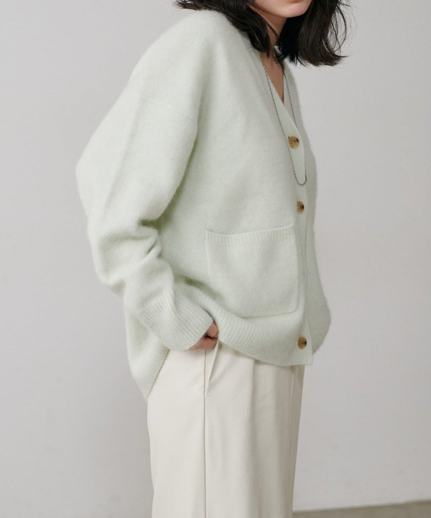 【LARUTA】狐狸毛羊毛蓬鬆開衫