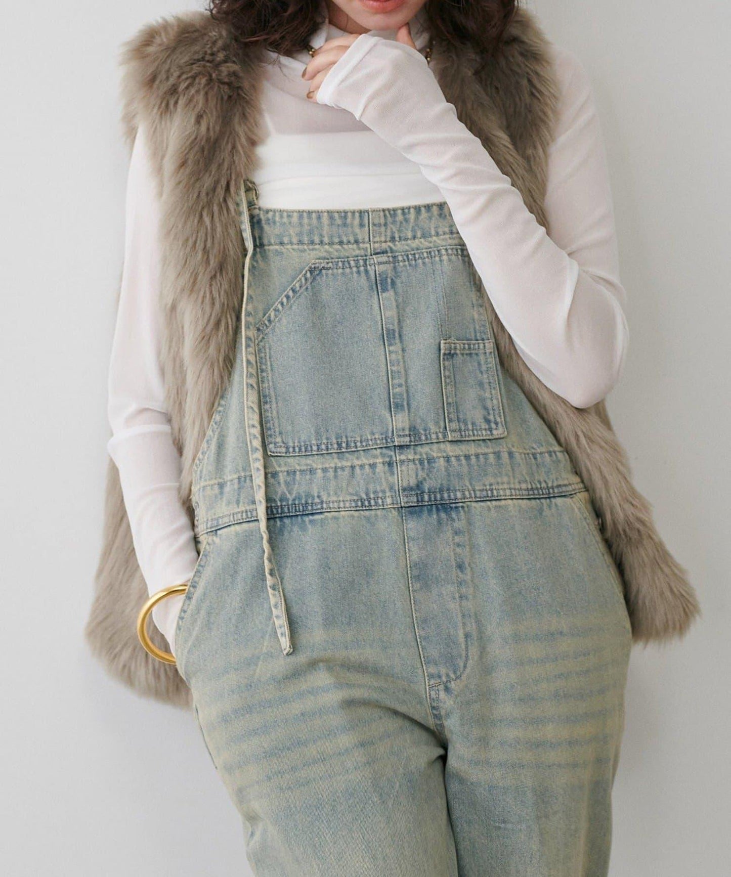 【LARUTA】網紗薄紗高領套頭衫