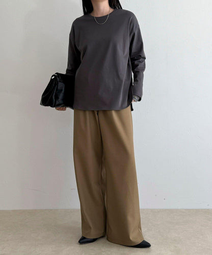 順滑圓弧下襬長袖T恤