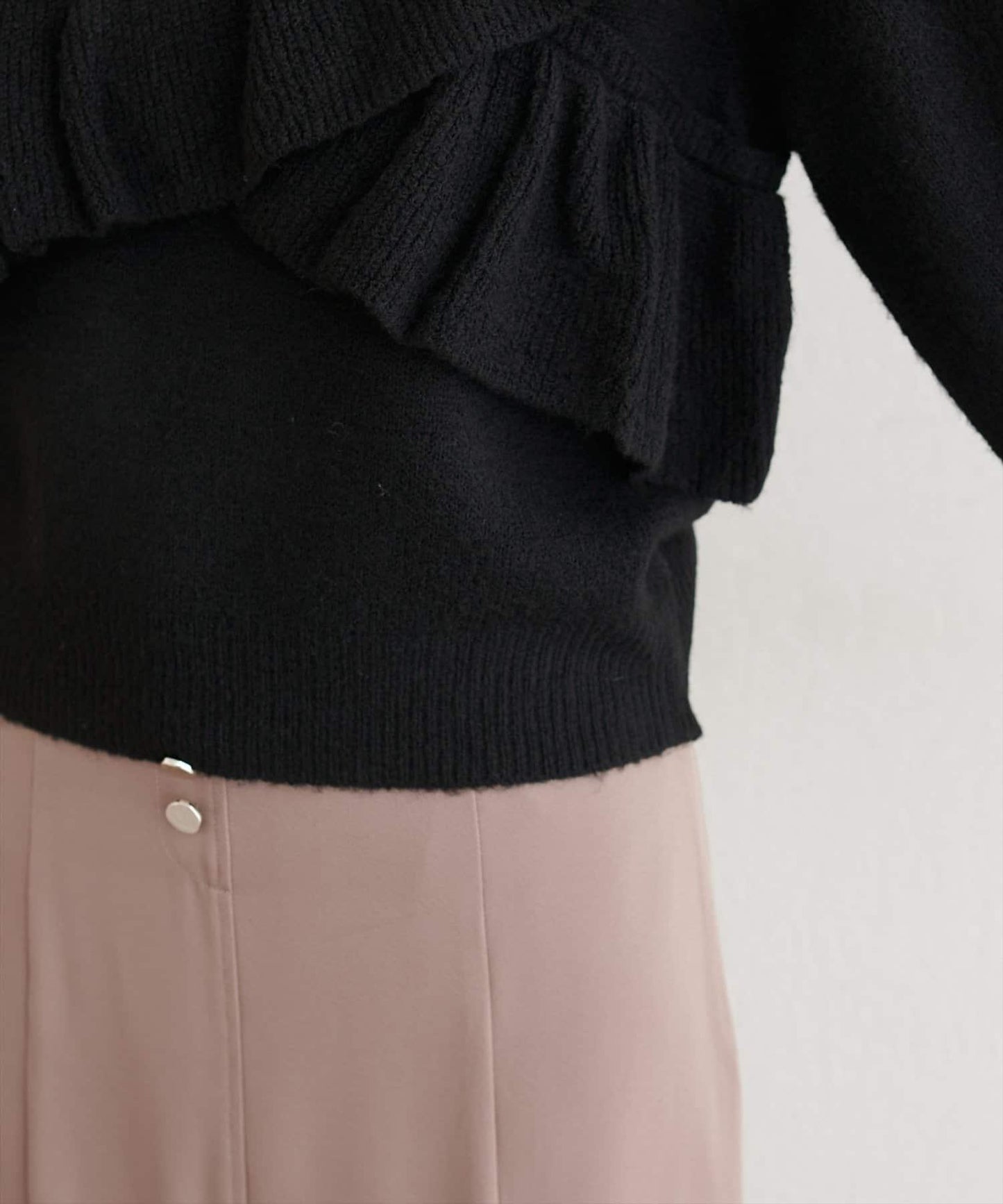 【natural couture】交叉荷葉邊針織衫