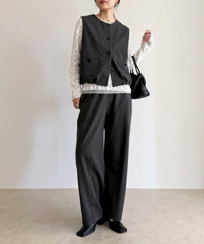 【套裝可搭配】無領馬甲