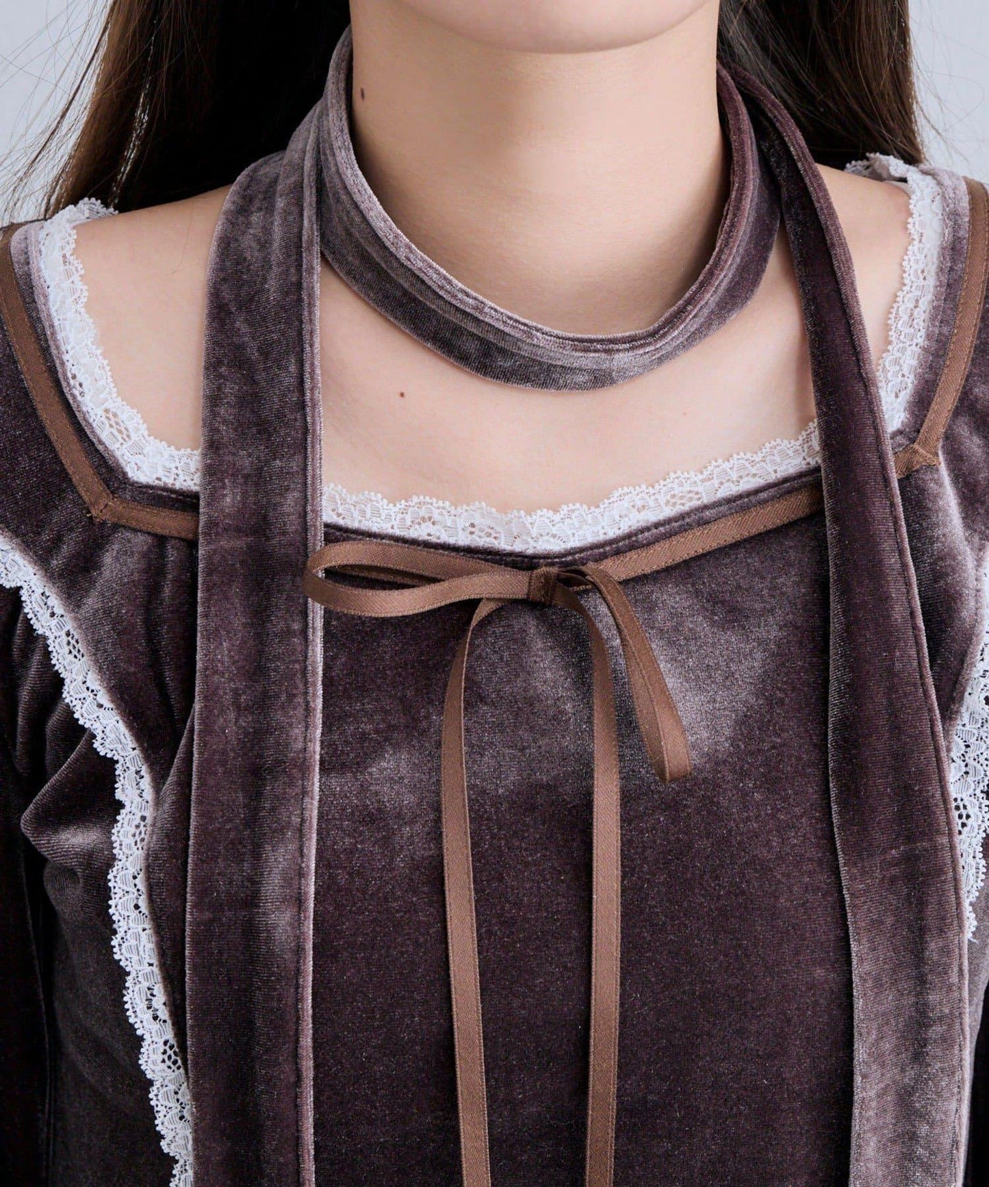 【OLIVE des OLIVE】帶領結天鵝絨上衣