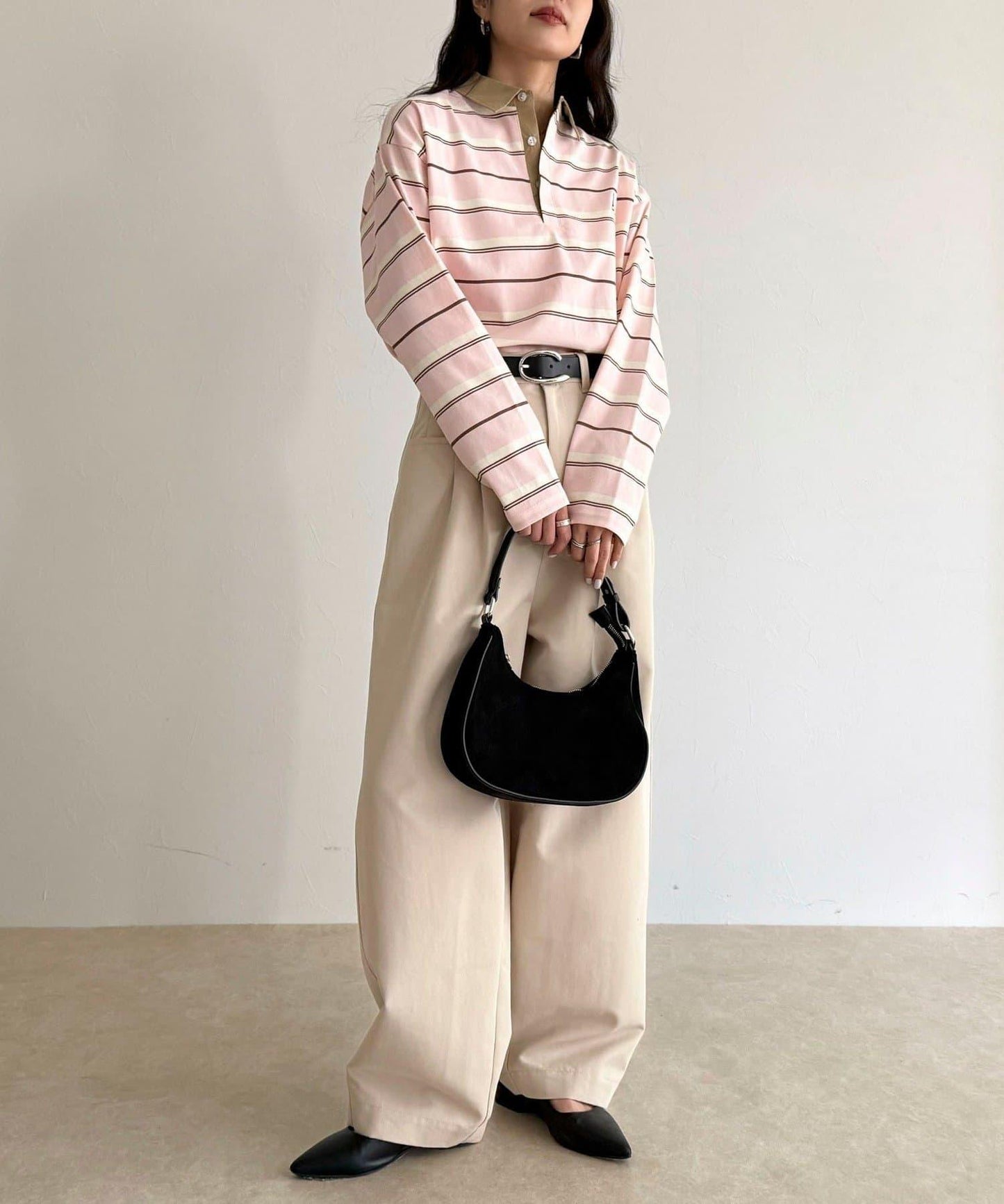 多色條紋長袖T恤