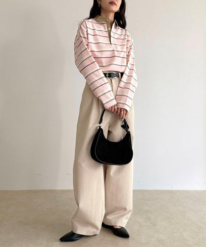 多色條紋長袖T恤