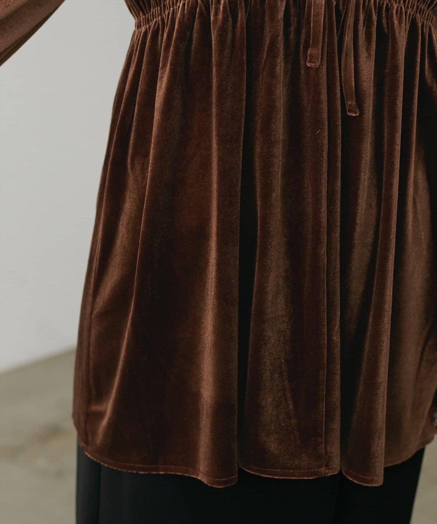 【natural couture】【canami】2WAY蝴蝶結天鵝絨襯衫