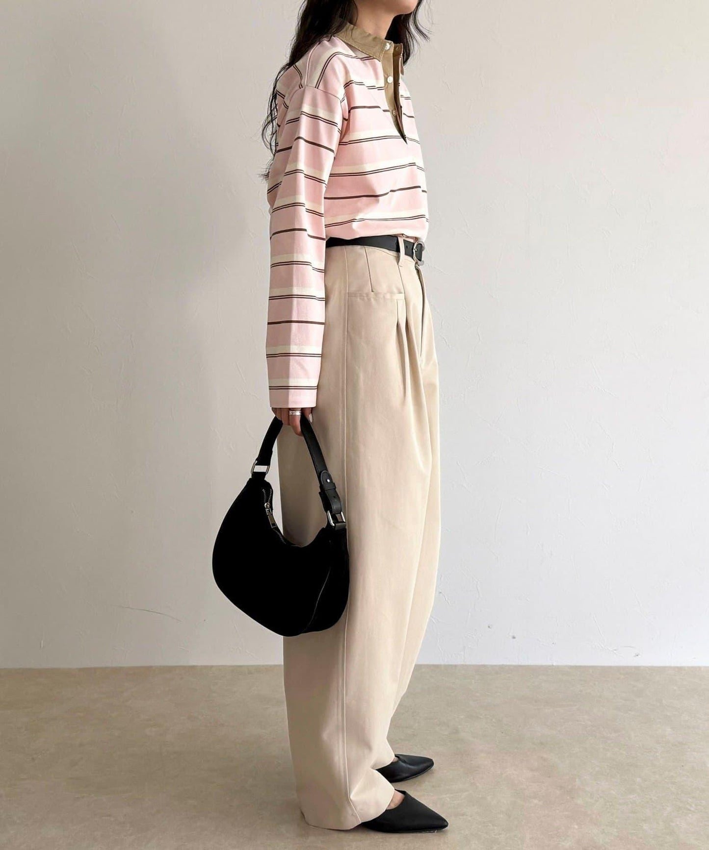 多色條紋長袖T恤