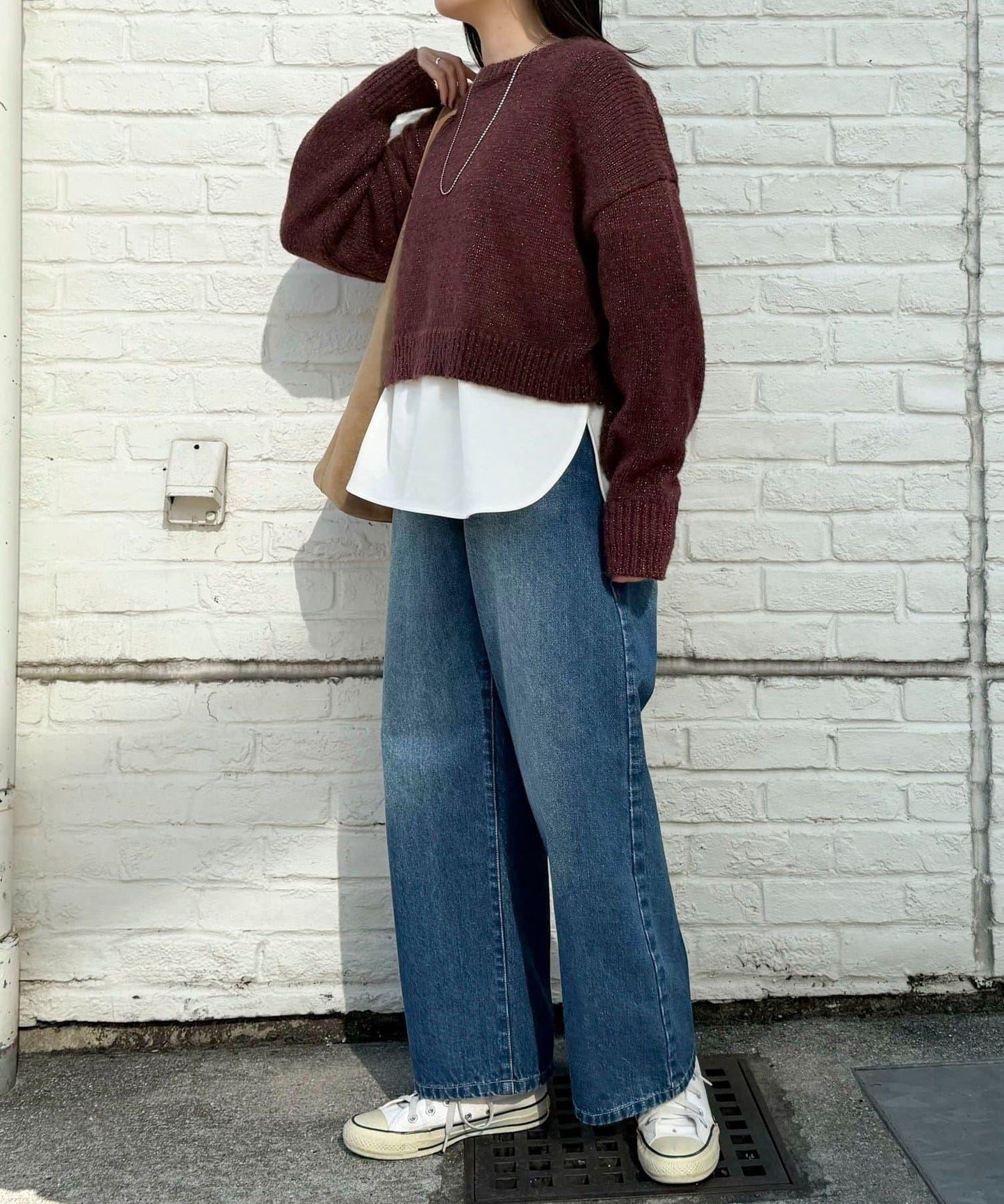 順滑圓弧下襬長袖T恤