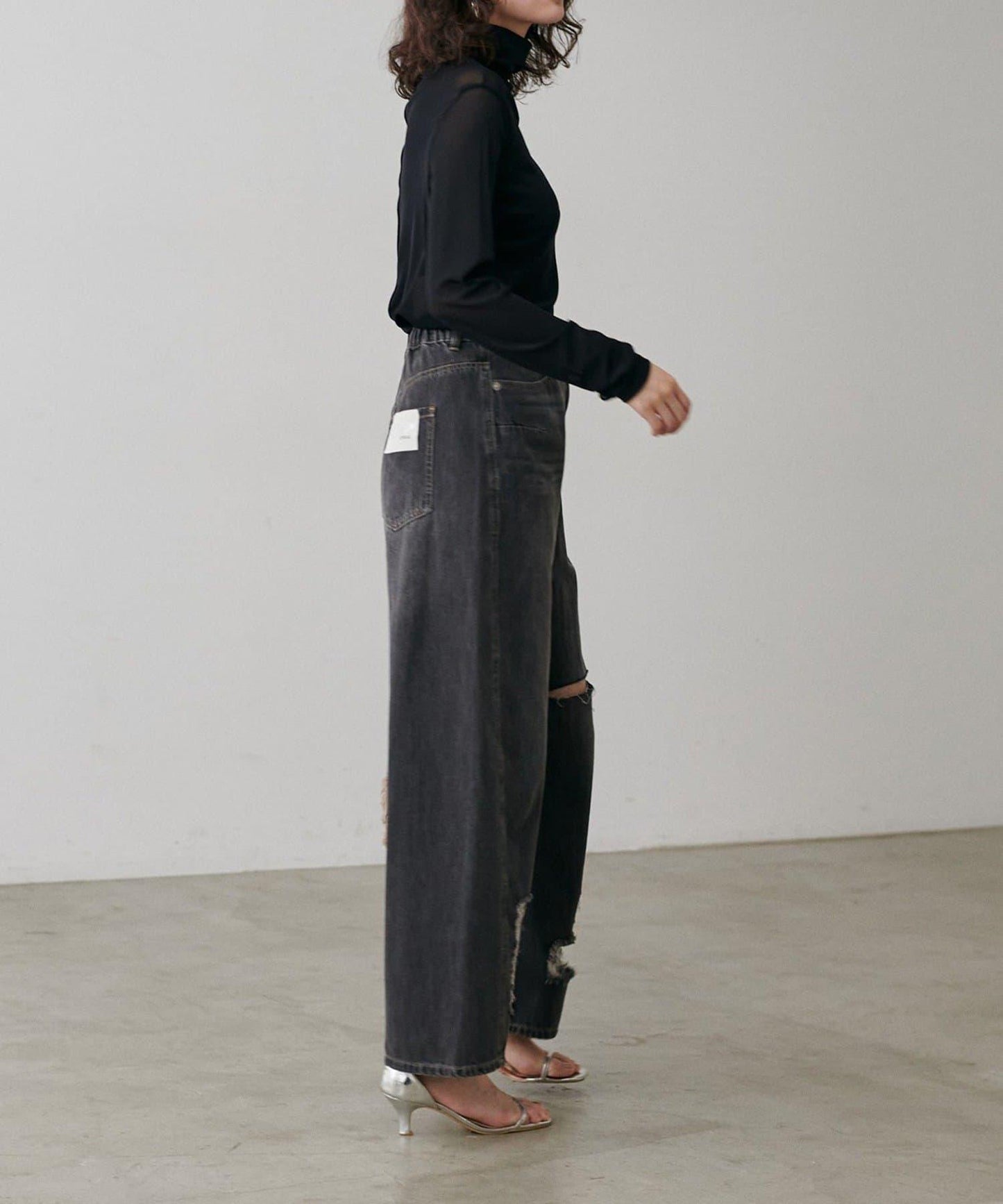 【LARUTA】網紗高領套頭衫