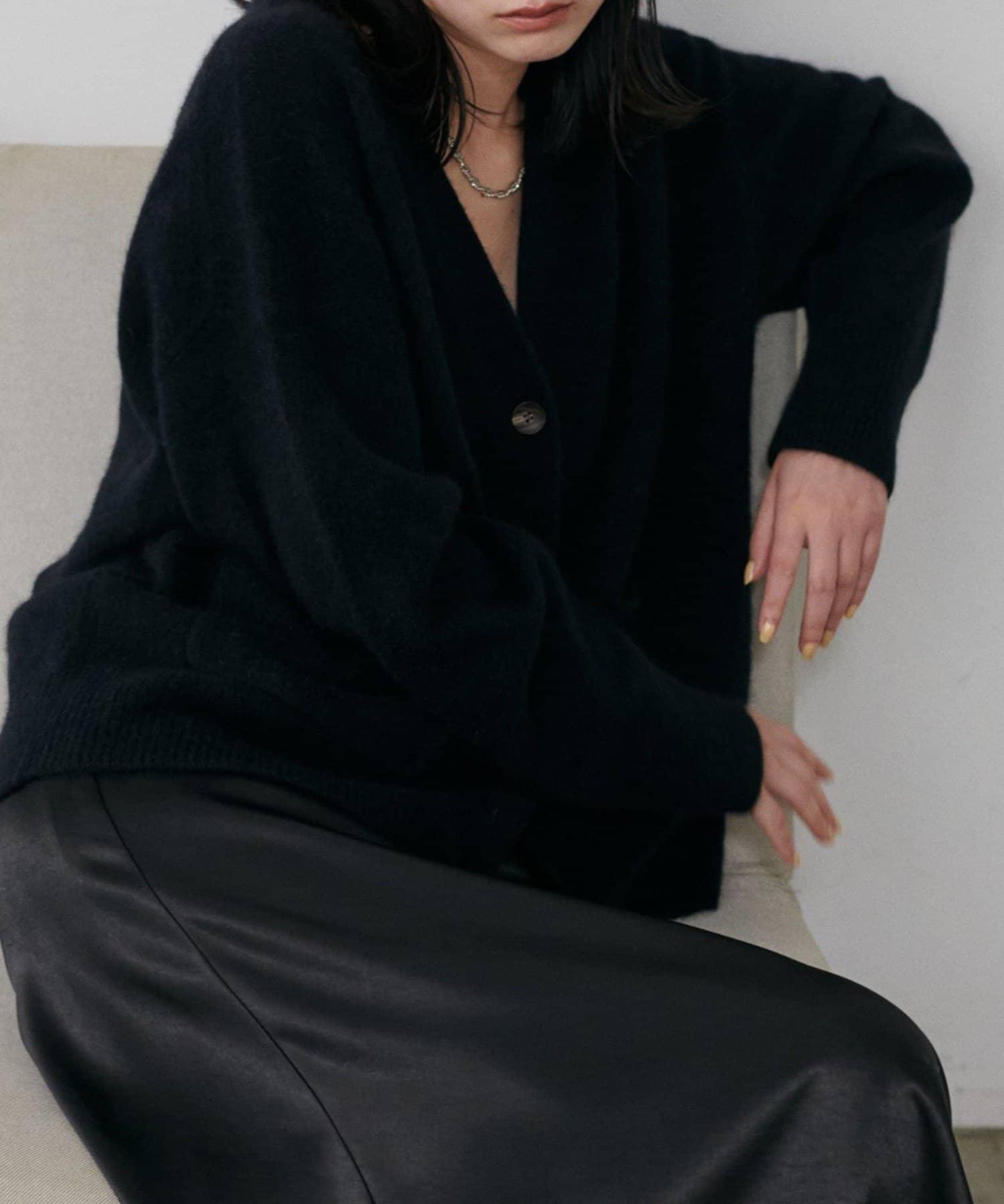 【LARUTA】狐狸毛羊毛蓬鬆開衫