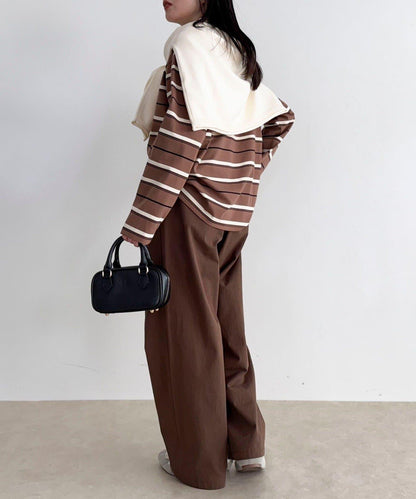 多色條紋長袖T恤