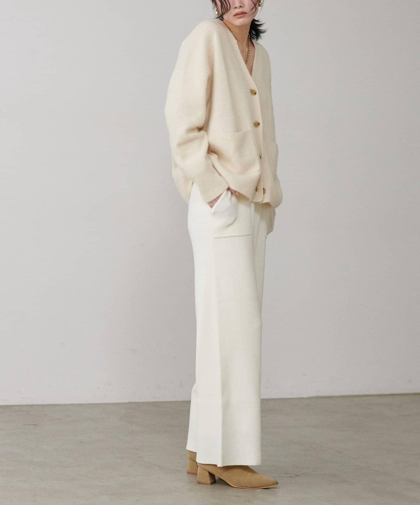 【LARUTA】狐狸毛羊毛蓬鬆開衫