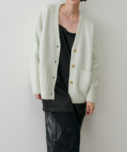 【LARUTA】狐狸毛羊毛蓬鬆開衫