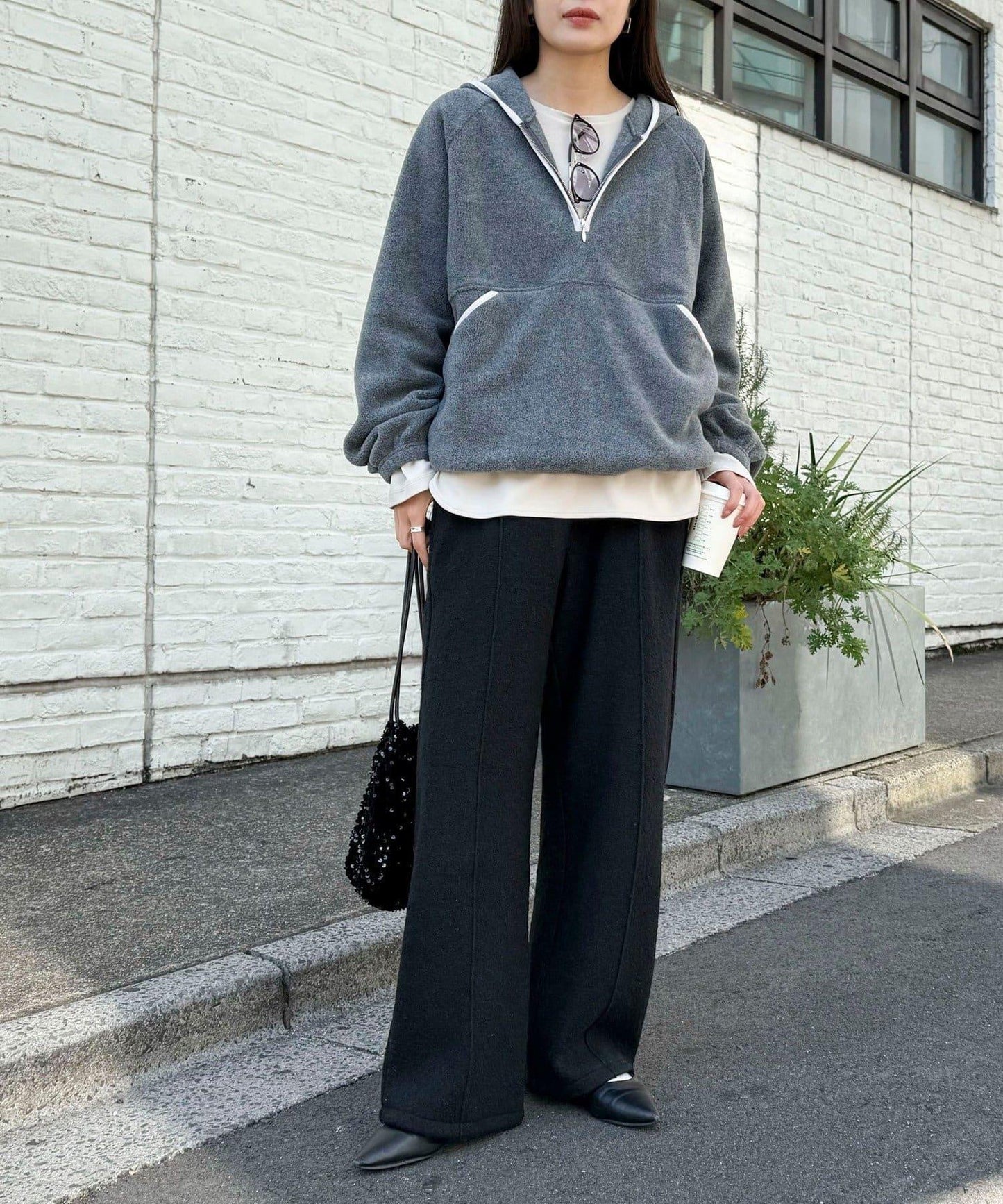 粗花呢羊毛休閒褲