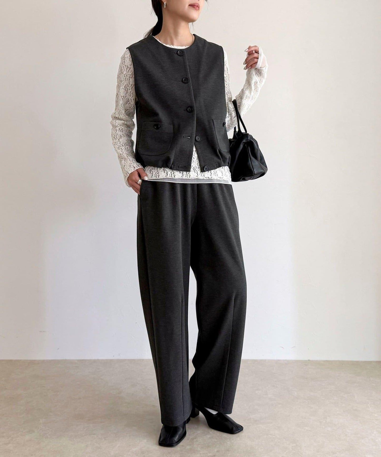 【套裝可搭配】無領馬甲