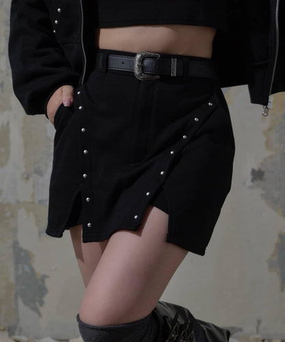 【Mavie..7】鉚釘裝飾迷你半身裙