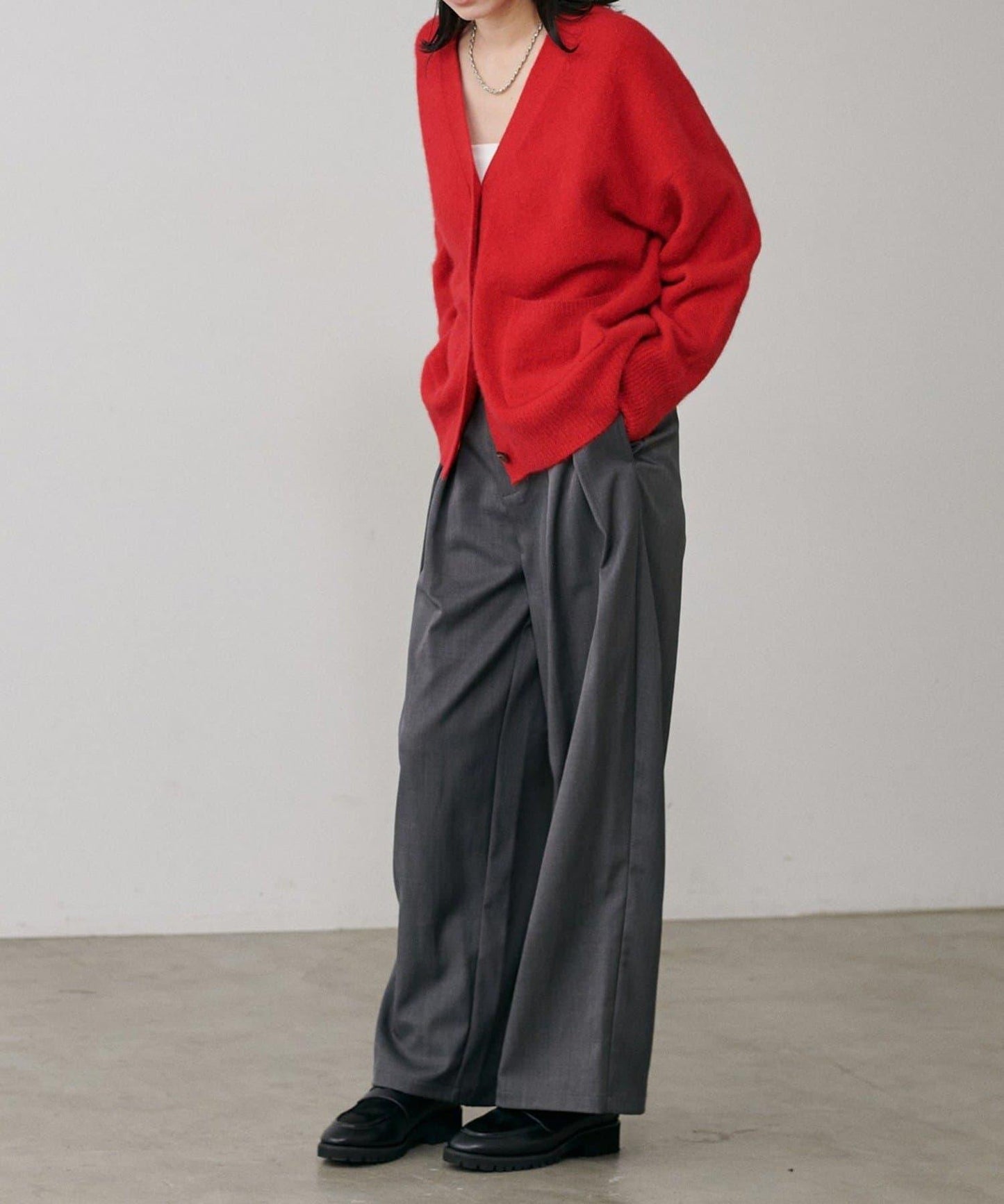 【LARUTA】狐狸毛羊毛蓬鬆開衫