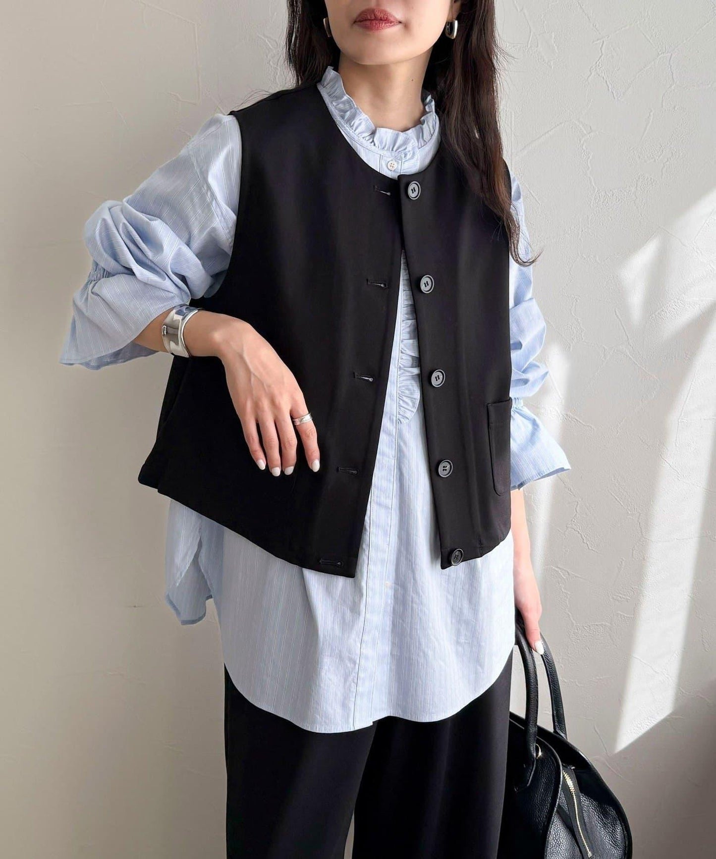 【套裝可搭配】無領馬甲
