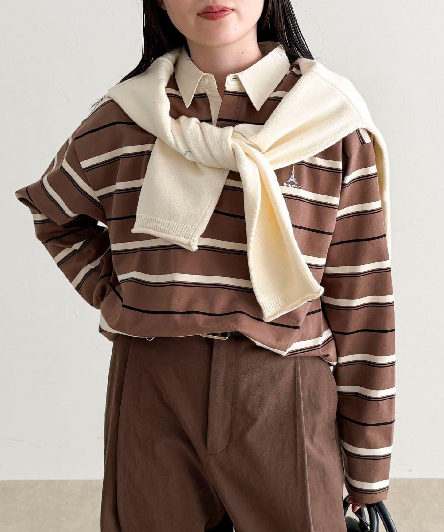 多色條紋長袖T恤