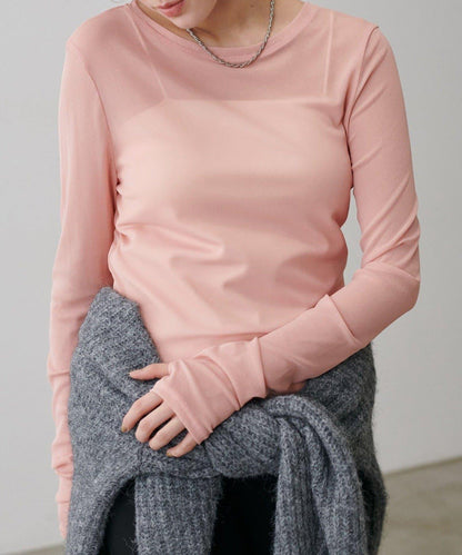 【LARUTA】網紗薄紗套頭衫