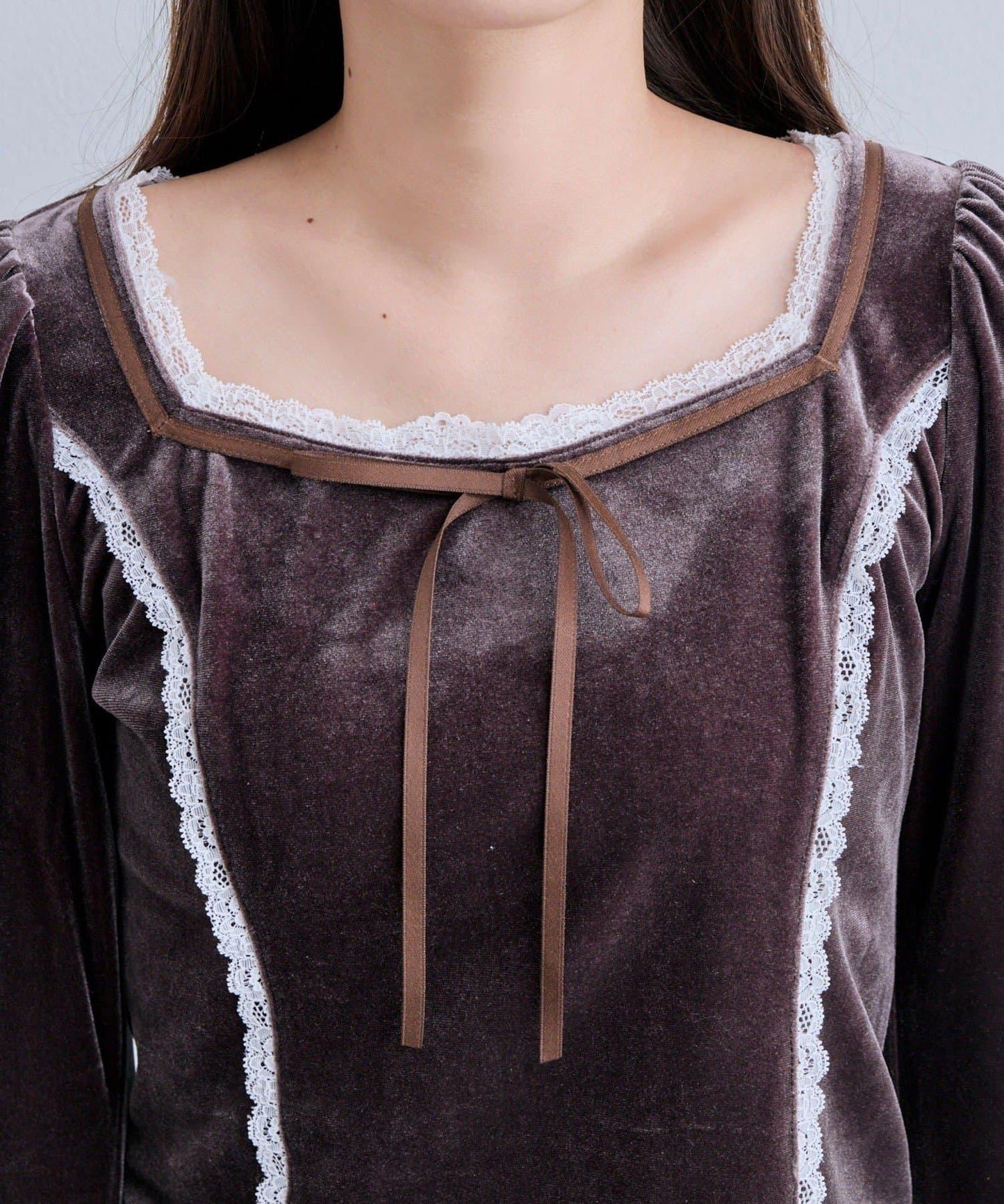 【OLIVE des OLIVE】帶領結天鵝絨上衣