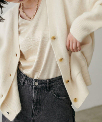 【LARUTA】狐狸毛羊毛蓬鬆開衫