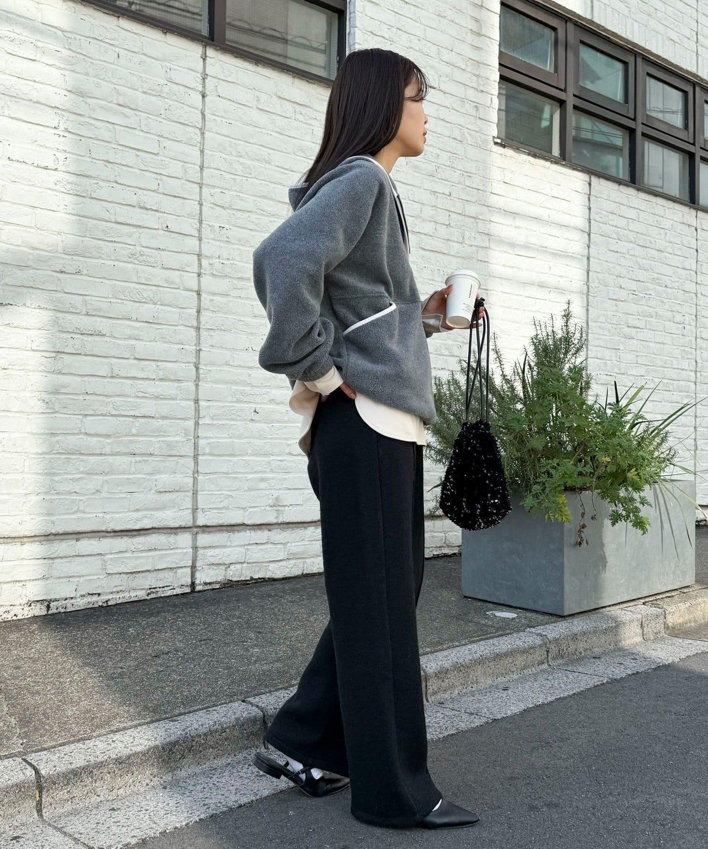 順滑圓弧下襬長袖T恤